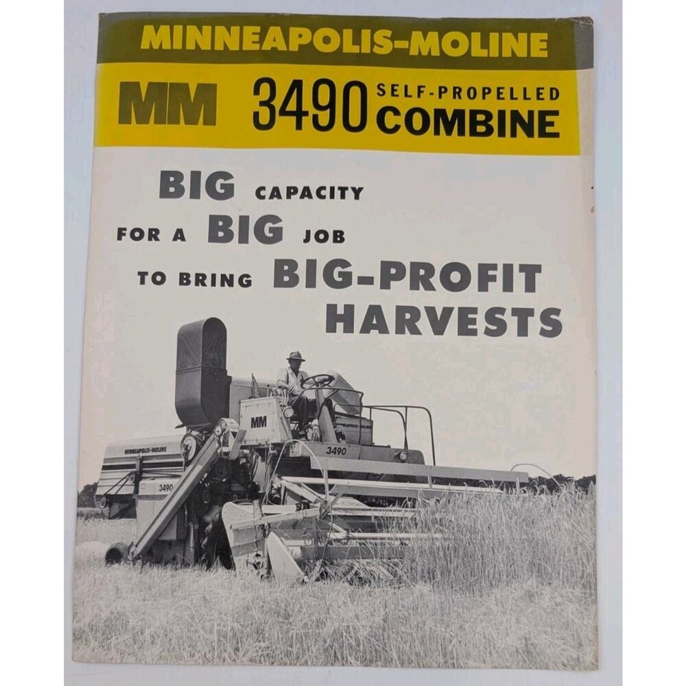 Minneapolis Moline 3490 Self Propelled Combine Advertising Sales Flyer Booklet